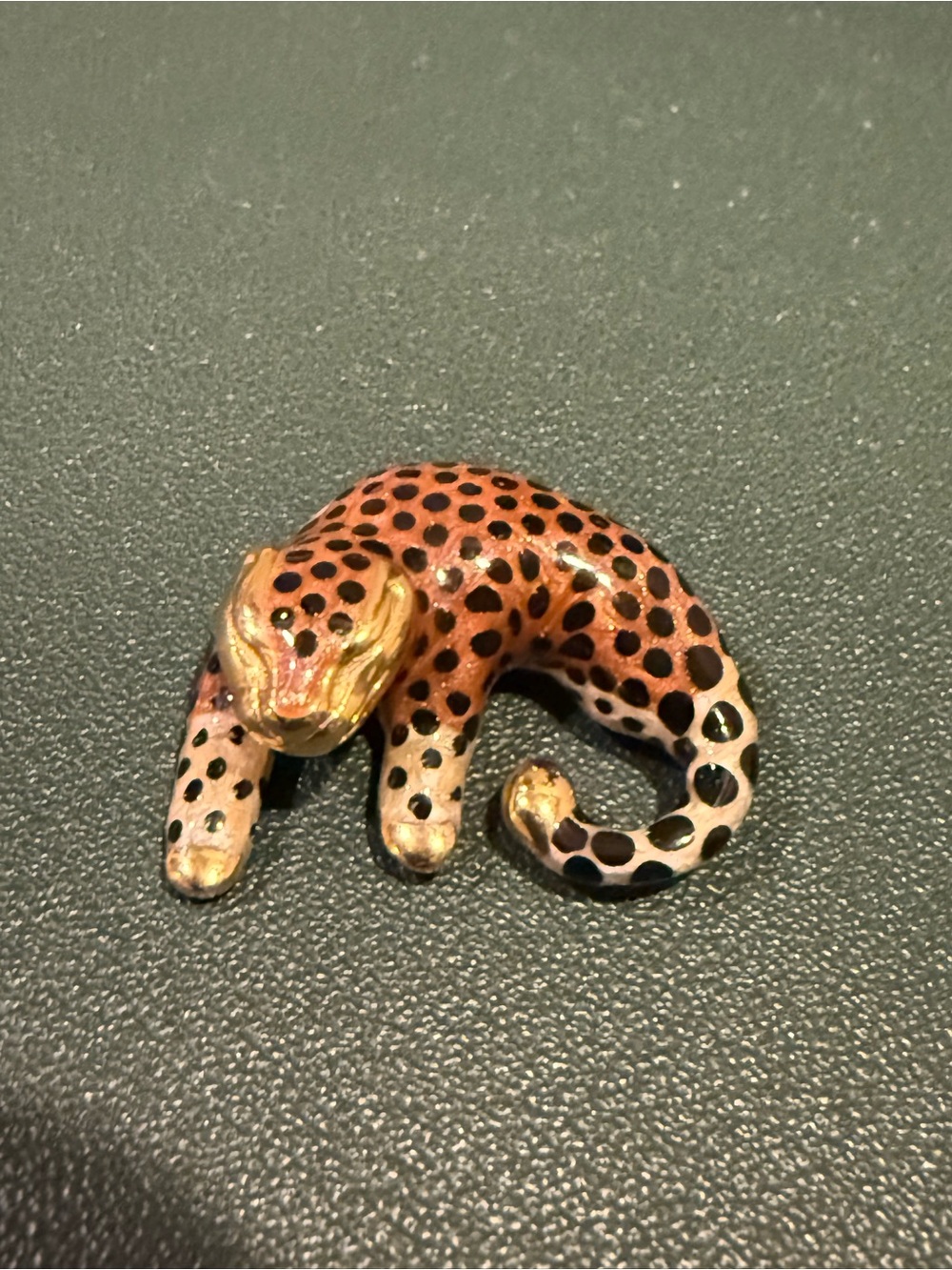 Vintage SLC 14kt Gold Leopard Small Slider Pendant/Charm